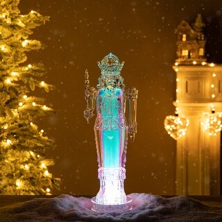 Glitzhome 18"H Acrylic LED Color Changing Tabletop Nutcracker Figurine - Bed Bath & Beyond ...